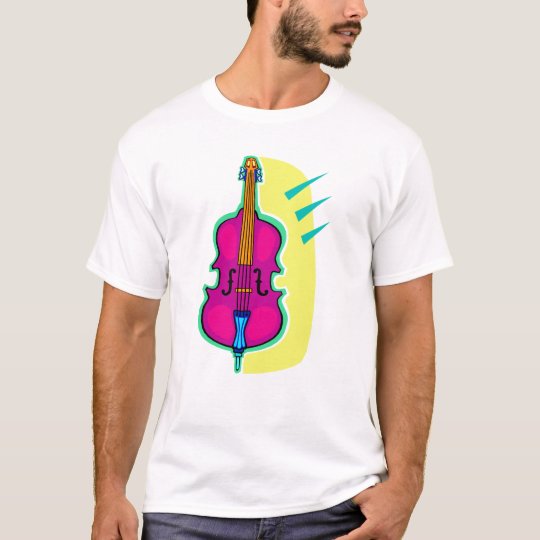 Upright Bass Purple Abstract Graphic Image T-Shirt