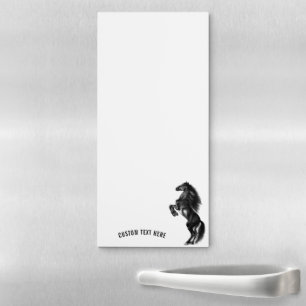 Upright Black Horse Magnetic Notepad Your Text