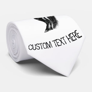 Upright Black Horse Neck Tie Your Text and Colors