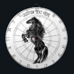 Upright Black Wild Horse - Black and White Drawing Dart Board<br><div class="desc">Upright Black Wild Horse - Black and White Drawing Animal Art Mustang Horses by MIGNED - Add Your Unique Text / Choose your favorite colors - Resize and move or remove elements with customization tool ! You can also transfer my designs to more than 1000 Zazzle products.</div>