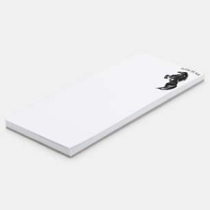Upright Black Wild Horse - Drawing - Add Your Text Magnetic Notepad