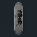 Upright Black Wild Horse - Drawing - Add Your Text Skateboard<br><div class="desc">Upright Black Wild Horse - Black and White Drawing Animal Art Mustang Horses by MIGNED - Add Your Unique Text / Choose your favorite colors - Resize and move or remove elements with customization tool ! You can also transfer my designs to more than 1000 Zazzle products.</div>
