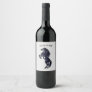 Upright Black Wild Horse Painting - Add Text/ Name Wine Label