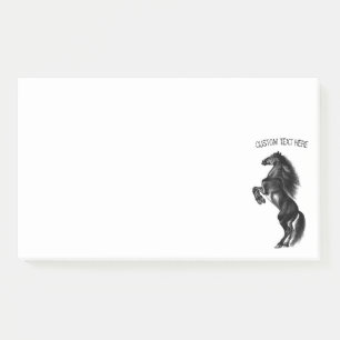 Upright Black Wild Horse Post it Notes