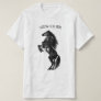 Upright Black Wild Horse T-Shirt with Custom Text