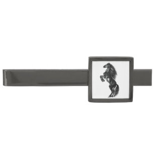 Upright Black Wild Horse Tie Bar Choose Color