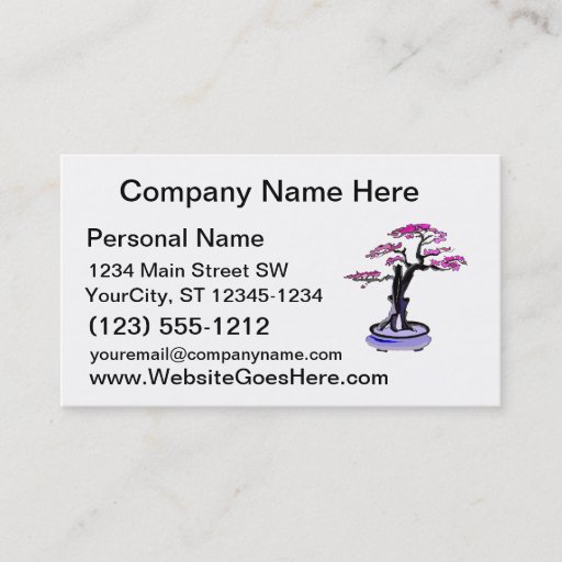 Customizable Upright Deadwood Bonsai Purple Business Card Templates