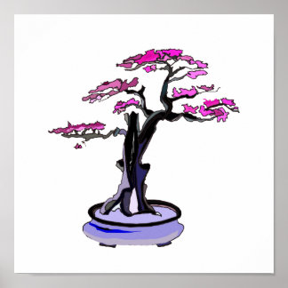 Upright Deadwood Bonsai Purple Poster