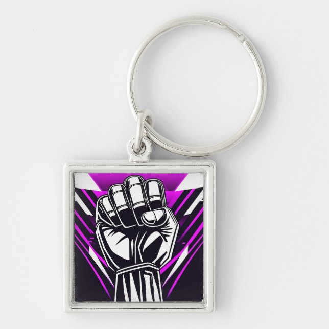 UPRIGHT FIST Comic-scope Keychain (Front)