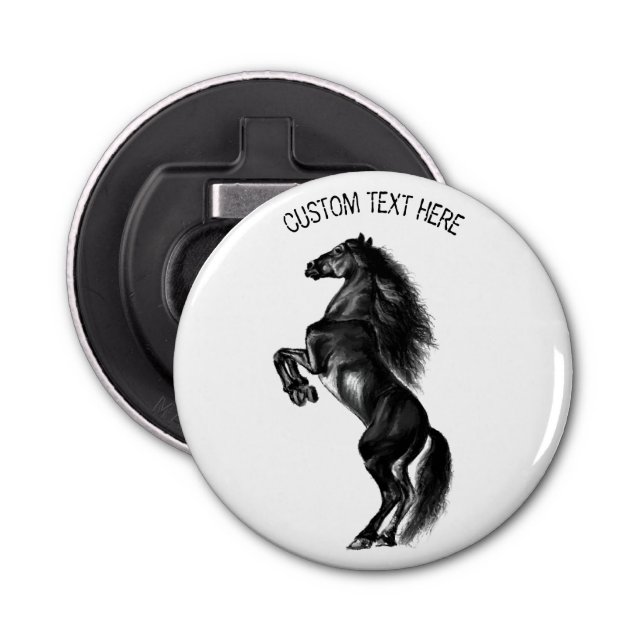 Upright Horse Bottle Opener with Custom Text (Front)