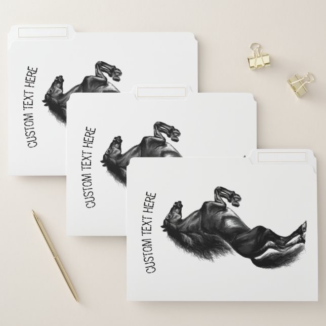 Upright Horse File Folder with Custom Text (Set)