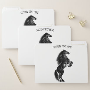Upright Horse File Folder with Custom Text