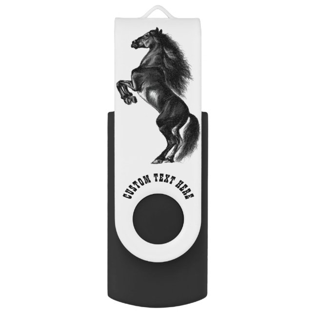 Upright Horse Flash Drive Gift with Custom Text (Front Vertical)