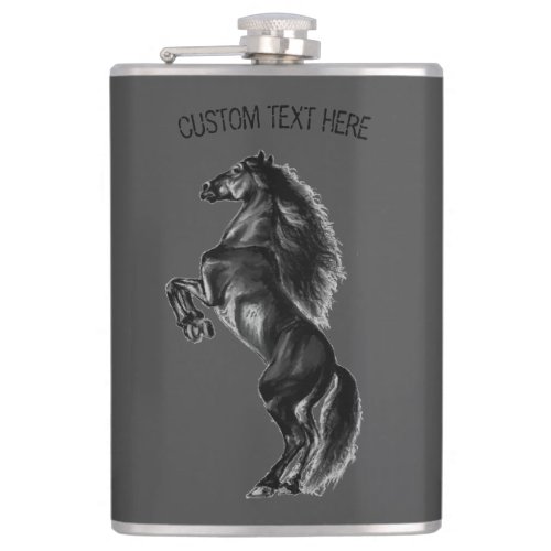 Upright Horse Flask _ Custom Text and Colors