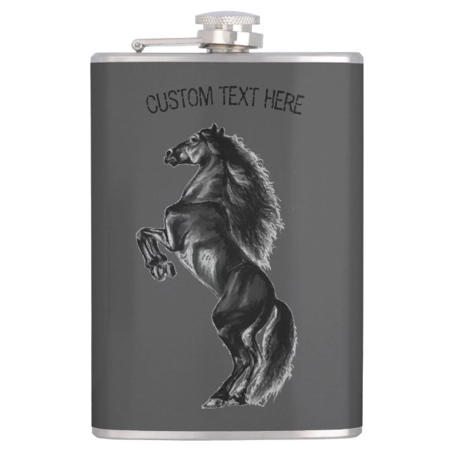 Upright Horse Flask - Custom Text and Colors (Front)