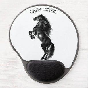 Upright Horse Gel Mouse Pad with Custom Text