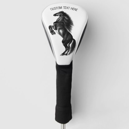 Upright Horse Golf Head Cover _ Custom Text Name