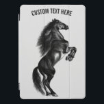 Upright Horse iPad Cover - Custom Text<br><div class="desc">Upright Black Wild Horse - Painting - Customizable - Choose / Add Your Unique Text - Name / Colors / Font / Size / Elements - Image / more - Make Your Special Gift - Resize and move or remove and add elements / text with customization tool ! Painting and...</div>