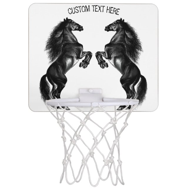 Upright Horse Mini Basketball Hoop - Custom Text (Front)