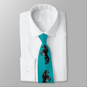 Upright Horse Neck Tie Custom Text Choose Color