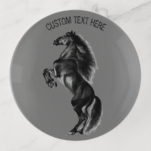 Upright Horse Trinket Tray Custom Text and Colors