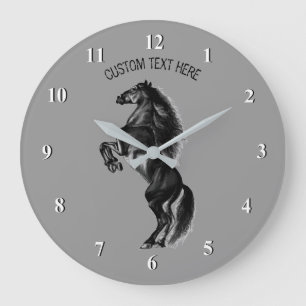 Upright Horse Wall Clock with Custom Text