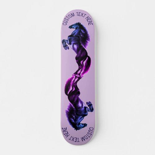 Upright Horses Skateboard with Custom Text