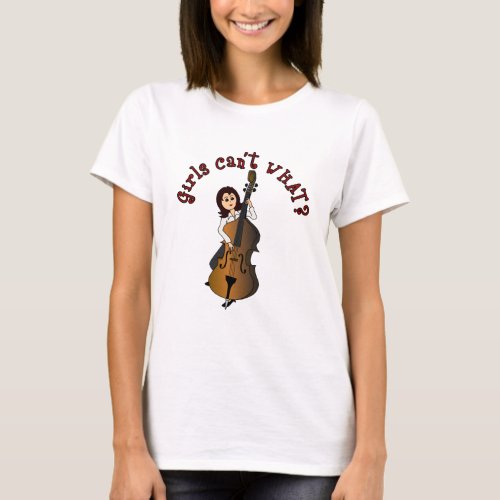 Upright String Double Bass Girl T_Shirt