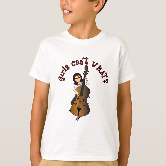 Upright String Double Bass Girl T-Shirt (Front)