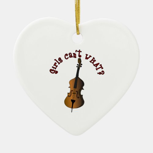 Upright String Double Bass Player Ceramic Ornament