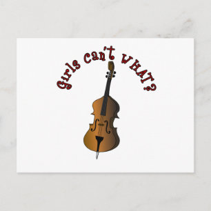 Upright String Double Bass Player Postcard