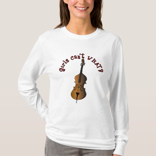Upright String Double Bass Player T_Shirt