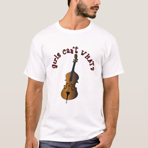 Upright String Double Bass Player T_Shirt