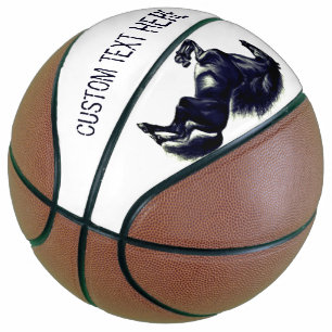 Upright Wild Horse Basketball with Custom Text