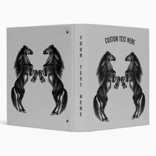 Upright Wild Horse Custom Text and Color Binder
