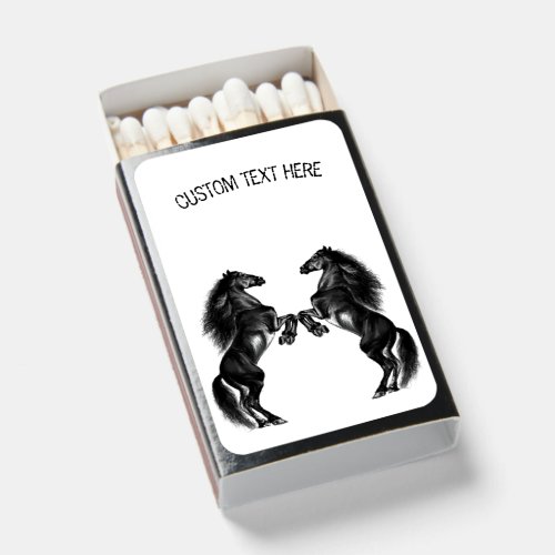 Upright Wild Horse Matchboxes wuth Custom Text