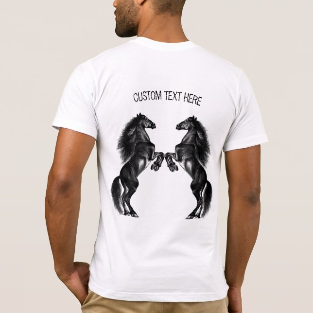 Upright Wild Horse T-Shirt with Custom Text (Back)
