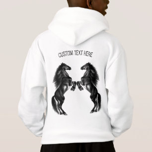 Upright Wild Horses Hoodie with Custom Text