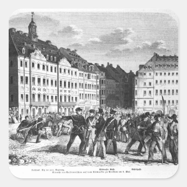 Uprising in Dresden Square Sticker (Front)
