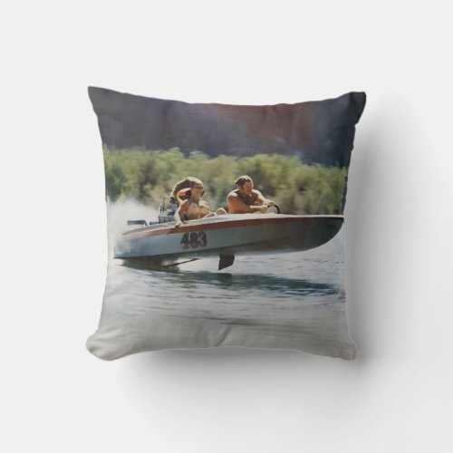 Ups and Downs Flat Bottom Boat Throw Pillow