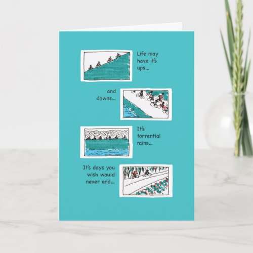 Ups  Downs Teal There for You Greeting Card