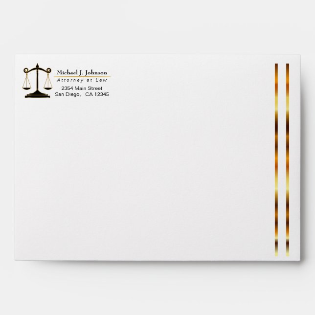 Upscale Attorney Design Envelope (Front)