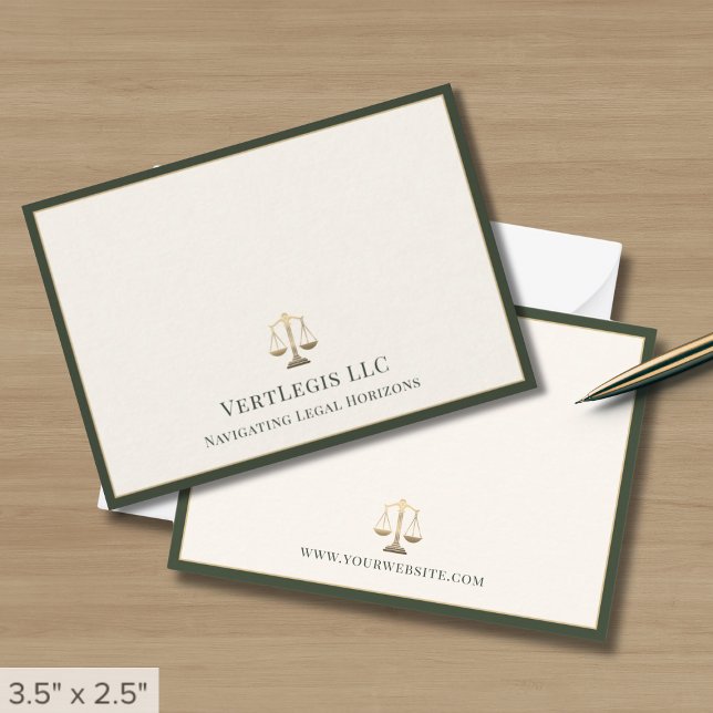 Upscale Attorney Gold Justice Scale Note Card (Creator Uploaded)