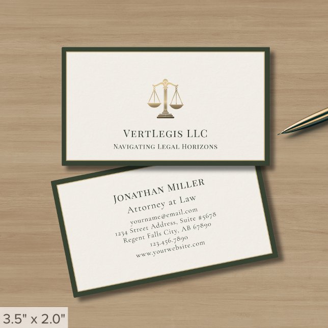 Upscale Attorney Legal Office Law Firm Business Card (Creator Uploaded)