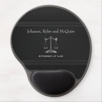 Upscale Black Leather - Law Gel Mouse Pad by DesignsbyDonnaSiggy at Zazzle