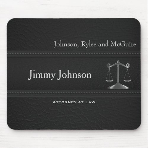 Upscale Black Leather _ Lawyer Design Mouse Pad
