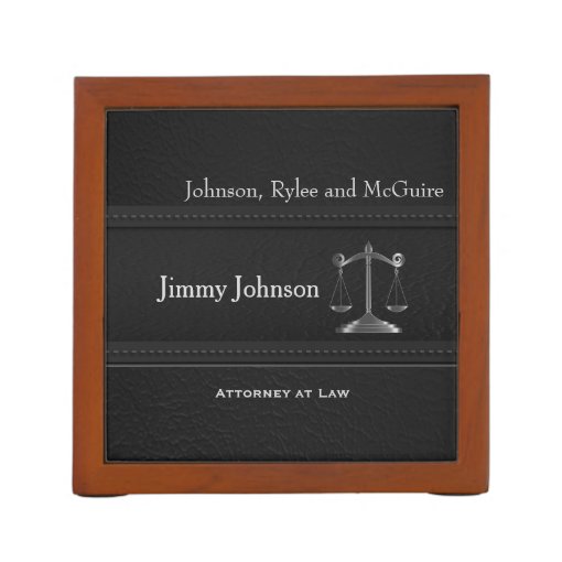 Upscale Black Leather - Lawyer Desk Organizer | Zazzle
