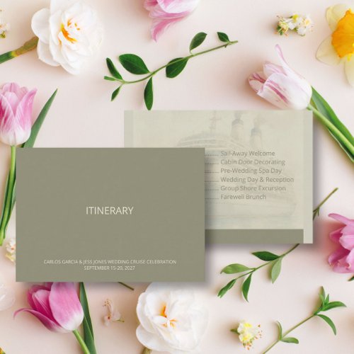 Upscale Cruise Photo Destination Wedding Itinerary Enclosure Card