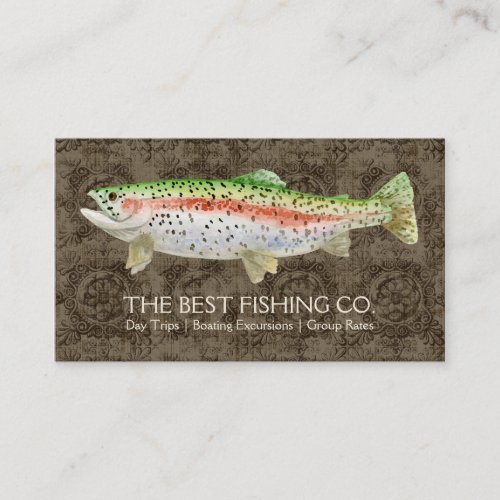 Upscale Fishing Charter Boat Guide Business Fish Business Card