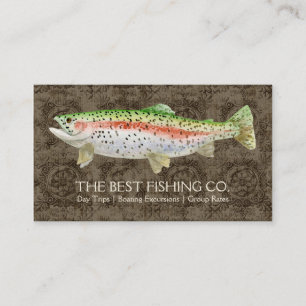 Upscale Fishing Charter Boat Guide Business Fish Card
